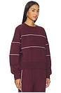 view 2 of 4 Luxe Fleece Piper Oversized Sweatshirt in Dark Cherry