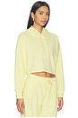view 2 of 4 Breathe Easy Ribbed Cropped Hoodie in Yellow Swirl