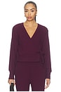 view 1 of 4 Rest Day Waffle Wrap Pullover in Cabernet