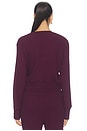 view 4 of 4 Rest Day Waffle Wrap Pullover in Cabernet