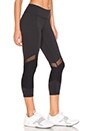 view 2 of 3 Quilted Arrow Mesh Capri Legging in Black