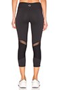 view 3 of 3 Quilted Arrow Mesh Capri Legging in Black