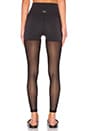 view 3 of 4 Polka Dot Mesh Back Long Legging in Black