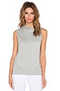 view 1 of 4 French Terry Sleeveless Hoodie in Light Heather Grey