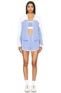 view 5 of 5 Go Retro Colorblock Jacket in Periwinkle Cloud & True White
