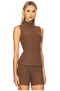 view 2 of 4 Venice Zip Front Vest in True Chocolate Heather