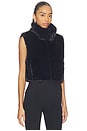 view 3 of 5 On The List Cropped Faux Fur Vest in Black