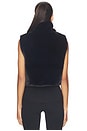 view 4 of 5 On The List Cropped Faux Fur Vest in Black