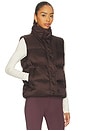 view 3 of 5 Big Cozy Puffer Vest in Dark Chocolate