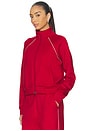 view 3 of 5 Piped Zip Front Jacket in Holly Red