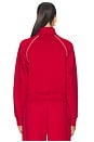 view 4 of 5 Piped Zip Front Jacket in Holly Red