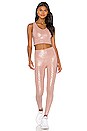 view 4 of 5 LEGGINGS SHINY in Tinted Rose & Iridescent Clear Leopard
