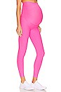 view 2 of 4 Spacedye Love the Bump Maternity Midi Legging in Pink Hype Heather