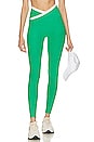 view 1 of 4 Spacedye Outlines High Waisted Midi Legging in Green Grass & Cloud White