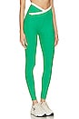 view 2 of 4 Spacedye Outlines High Waisted Midi Legging in Green Grass & Cloud White