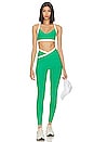 view 4 of 4 Spacedye Outlines High Waisted Midi Legging in Green Grass & Cloud White