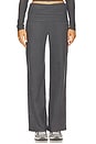 view 1 of 6 Spacedye Foldover Wide Leg Pant in True Gray Heather