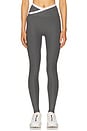 view 1 of 6 Spacedye Outlines High Waisted Midi Legging in True Gray Heather & Cloud White