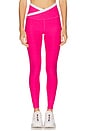 view 1 of 6 Spacedye Outlines High Waisted Midi Legging in Vivid Pink Heather & Cloud White