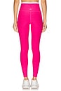 view 4 of 6 Spacedye Outlines High Waisted Midi Legging in Vivid Pink Heather & Cloud White