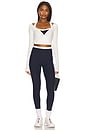 view 5 of 6 Spacedye Trophy High Waisted Leggings in Nocturnal Navy & Cloud White