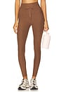 view 1 of 6 Spacedye Go Pocket Midi Legging in True Chocolate Heather