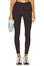 view 1 of 6 Spacedye At Your Leisure High Waisted Midi Legging in Dark Chocolate Heather