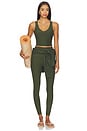 view 5 of 6 Spacedye Caught in The Midi High Waisted Legging in Army Green Heather
