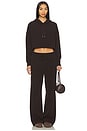 view 5 of 6 Breathe Easy Ribbed Wide Leg Pant in Dark Chocolate