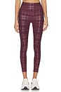 view 1 of 6 High Waisted Midi Legging in Midnight Burgundy Plaid