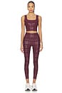 view 5 of 6 High Waisted Midi Legging in Midnight Burgundy Plaid