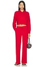 view 5 of 6 Breathe Easy Ribbed Wide Leg Pant in Holly Red