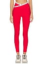 view 1 of 6 Spacedye Outlines High Waisted Midi Legging in Chili Red Heather