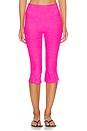 view 1 of 6 Spacedye Midi Rise Slit Pedal Pusher Pants in Pink Glow Heather