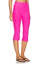 view 2 of 6 Spacedye Midi Rise Slit Pedal Pusher Pants in Pink Glow Heather