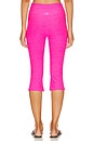 view 4 of 6 Spacedye Midi Rise Slit Pedal Pusher Pants in Pink Glow Heather