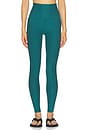 view 1 of 6 Spacedye Caught in The Midi High Waisted Legging in Teal Sea Heather