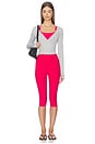 view 5 of 6 High Waisted Pedal Pusher Legging in Berry Red Heather