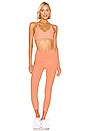view 4 of 4 Spacedye Walk And Talk Capri Legging in Coral Dust & Melon