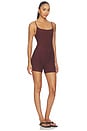 view 2 of 3 Spacedye Keep Pace Biker Romper in Iced Mocha Heather