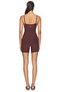 view 3 of 3 Spacedye Keep Pace Biker Romper in Iced Mocha Heather