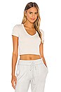 view 1 of 4 Remix Cropped Tee in Cream Heather