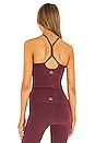 view 3 of 4 Spacedye Slim Racerback Cropped Tank in Deep Merlot