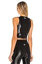 view 3 of 4 Square Neck Cropped Tank in Black