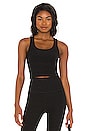 view 1 of 4 Mesh Curve Cropped Tank in Darkest Night
