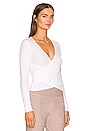 view 2 of 4 Wrap Party Long Sleeve Top in White