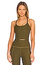 view 1 of 4 Spacedye Slim Racerback Cropped Tank in Deep Olive Heather
