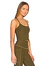 view 2 of 4 Spacedye Slim Racerback Cropped Tank in Deep Olive Heather