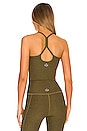 view 3 of 4 Spacedye Slim Racerback Cropped Tank in Deep Olive Heather