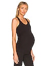 view 2 of 4 Supplex Maternity Long Racerback Cami in Jet Black